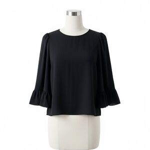 Express Black Ruffle Sleeve Blouse Size XS Workwear Date Night Capsule